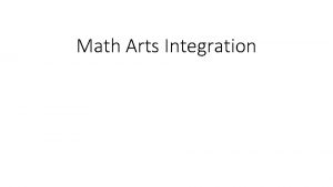 Math Arts Integration Numbers Types of numbers Integers