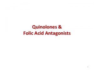 Quinolones Folic Acid Antagonists 1 2 Quinolones A