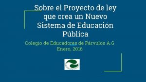 Sobre el Proyecto de ley que crea un