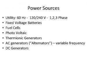 Power Sources Utility 60 Hz 120240 V 1