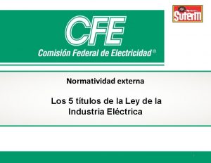 Normatividad externa Los 5 ttulos de la Ley