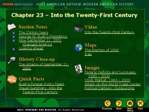 Chapter 23 Into the TwentyFirst Century Section Notes