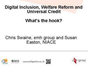 Digital Inclusion Welfare Reform and Universal Credit Whats