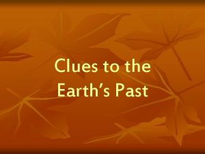 Clues to the Earths Past What are fossils