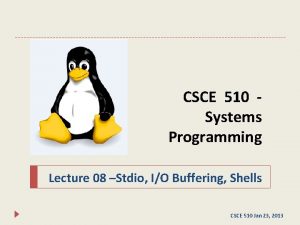 CSCE 510 Systems Programming Lecture 08 Stdio IO