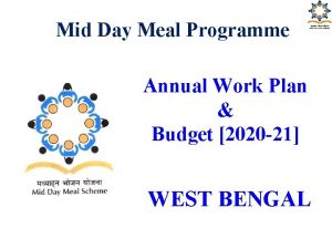 Mid Day Meal Programme Annual Work Plan Budget