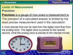 1 3 Measurement Limits of Measurement Precision is