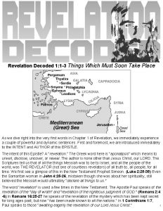 Revelation Decoded 1 1 3 Things Which Must