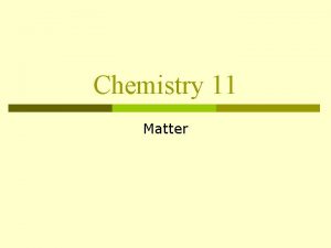 Chemistry 11 Matter Matter The Universe EVERYTHING Energy