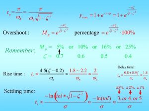 Remember Settling time Stability Characteristic values eigenvalues poles