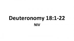 Deuteronomy 18 1 22 NIV Offerings for Priests