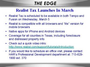 Realist Tax Launches In March Realist Tax is