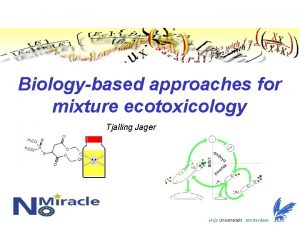 Biologybased approaches for mixture ecotoxicology Tjalling Jager Contents
