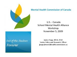 Mental Health Commission of Canada U S Canada