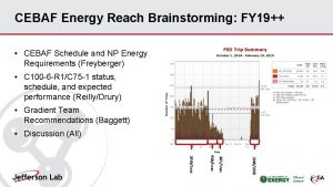 CEBAF Energy Reach Brainstorming FY 19 CEBAF Schedule