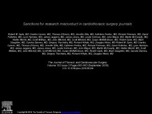 Sanctions for research misconduct in cardiothoracic surgery journals