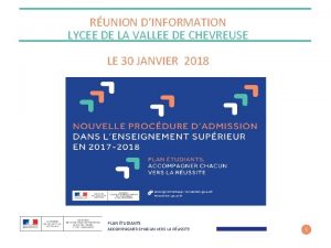 RUNION DINFORMATION LYCEE DE LA VALLEE DE CHEVREUSE