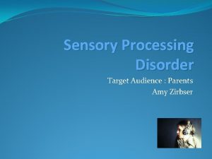 Sensory Processing Disorder Target Audience Parents Amy Zirbser