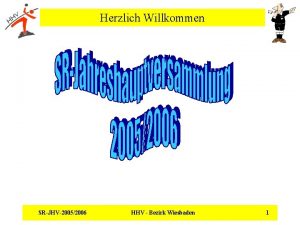 Herzlich Willkommen SRJHV20052006 HHV Bezirk Wiesbaden 1 Legende
