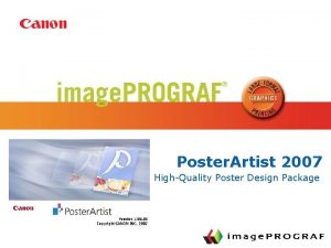 Poster Artist 2007 HighQuality Poster Design Package Poster