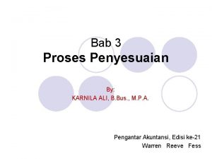 Bab 3 Proses Penyesuaian By KARNILA ALI B