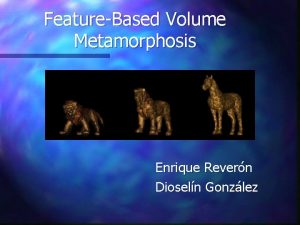 FeatureBased Volume Metamorphosis Enrique Revern Dioseln Gonzlez Introduccin