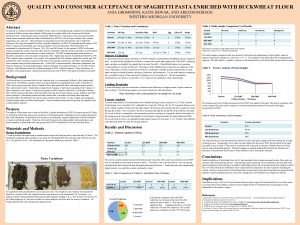 QUALITY AND CONSUMER ACCEPTANCE OF SPAGHETTI PASTA ENRICHED