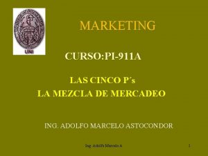 MARKETING CURSO PI911 A LAS CINCO Ps LA