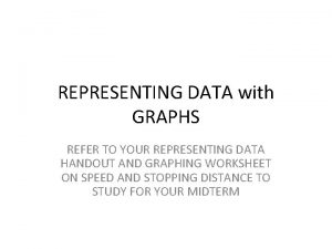 REPRESENTING DATA with GRAPHS REFER TO YOUR REPRESENTING