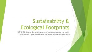 Sustainability Ecological Footprints SCI 10 CD 1 Assess