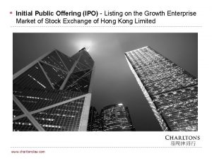 Initial Public Offering IPO Listing on the Growth