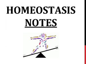 HOMEOSTASIS NOTES WHAT IS HOMEOSTASIS Homeostasis maintenance of