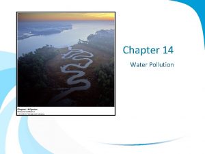 Chapter 14 Water Pollution The Chesapeake Bay Chesapeake