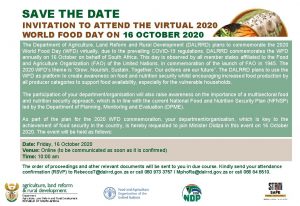 SAVE THE DATE INVITATION TO ATTEND THE VIRTUAL