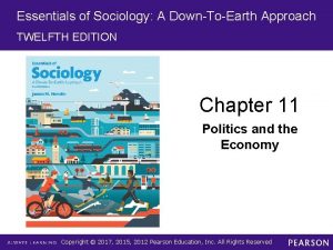 Essentials of Sociology A DownToEarth Approach TWELFTH EDITION