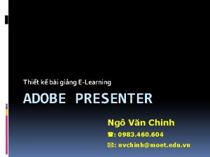 Thit k bi ging ELearning ADOBE PRESENTER Ng