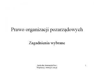 Prawo organizacji pozarzdowych Zagadnienia wybrane Jendroka Jerzmaski Bar