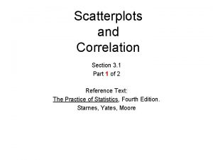 Scatterplots and Correlation Section 3 1 Part 1