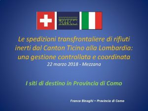 Le spedizioni transfrontaliere di rifiuti inerti dal Canton