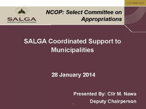 www salga org za NCOP Select Committee on