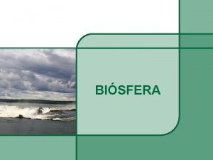 BISFERA La Tierra Se organiza en capas Bisfera