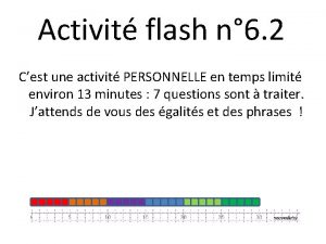 Activit flash n 6 2 Cest une activit