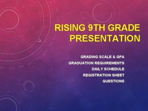 RISING 9 TH GRADE PRESENTATION GRADING SCALE GPA