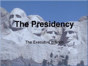 The Presidency The Executive Branch Presidential Elections Every