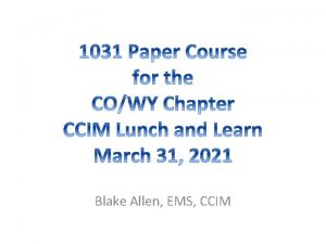 Blake Allen EMS CCIM Contact Info Blake Allen