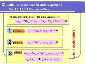 Chapter 2 Linear SecondOrder Equations Sec 2 2