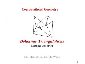 Computational Geometry Delaunay Triangulations Michael Goodrich with slides