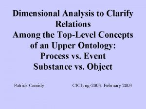 Dimensional Analysis to Clarify Relations Among the TopLevel