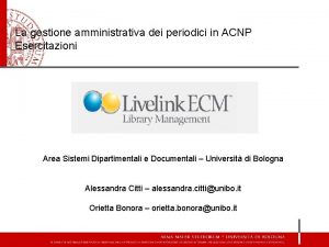 La gestione amministrativa dei periodici in ACNP Esercitazioni