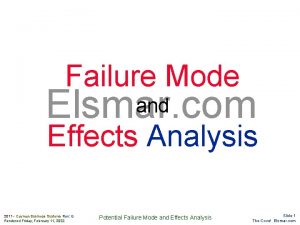 Failure Mode and Elsmar com Effects Analysis 2011